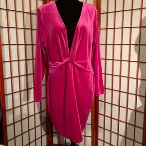 Charlotte Russe 2XL NWOT Velour dress fuchsia pink